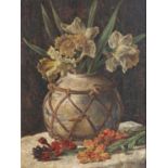 W.D.Guthrie (19th/20th Century)Still life of daffodils and other flowers in a bulbous vaseSigned oil