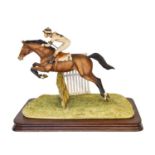 Border Fine Arts 'The Hurdler', model No. L51 by David Geenty, on wood base No box, no