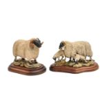 Border Fine Arts 'Blackfaced Ewe and Lambs' (Style One), model No. L25, limited edition 346/750, and