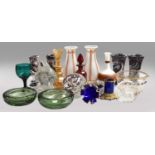 A Quantity of Assorted Glassware, including coloured Bohemian glass, Whitefriars dishes with