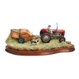 Border Fine Arts 'Hay Turning' (Massey Ferguson Tractor and Wuffler), model No. JH110 by Ray