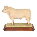 Border Fine Arts 'Charolais Bull' (Style One), model No. L112 by Ray Ayres, limited edition 1125/