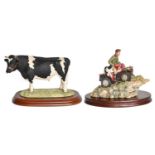 Border Fine Arts 'Easy Riders' (Man, Dog, Vehicle), model No. 153 by David Walton, on wood base;