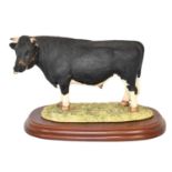 Border Fine Arts 'Dairy Bull', model No. 163 by J A Butler, on wood base Provenance: A Private