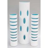 Three Glass Overlay Vases, probably Italian Largest: 35cm  Pair: 26cm
