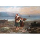 C*Forster (19th Century) Mother and daughter with the days catch Signed and dated 1885, oil on