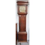 An Oak Thirty Hour Longcase Clock, mid-18th century, 12" square brass dial, signed Thos Lister, dial