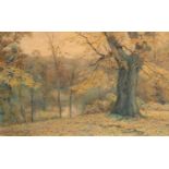 Wilmot Pilsbury RWS (1840-1908) Autumnel landscape Signed and dated 1885, watercolour, 26.5cm by