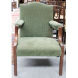 An Upholstered Mahogany Gainsborough Armchair