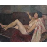 British School (20th Century) Study of a reclining nude Oil on canvas; together with a companion