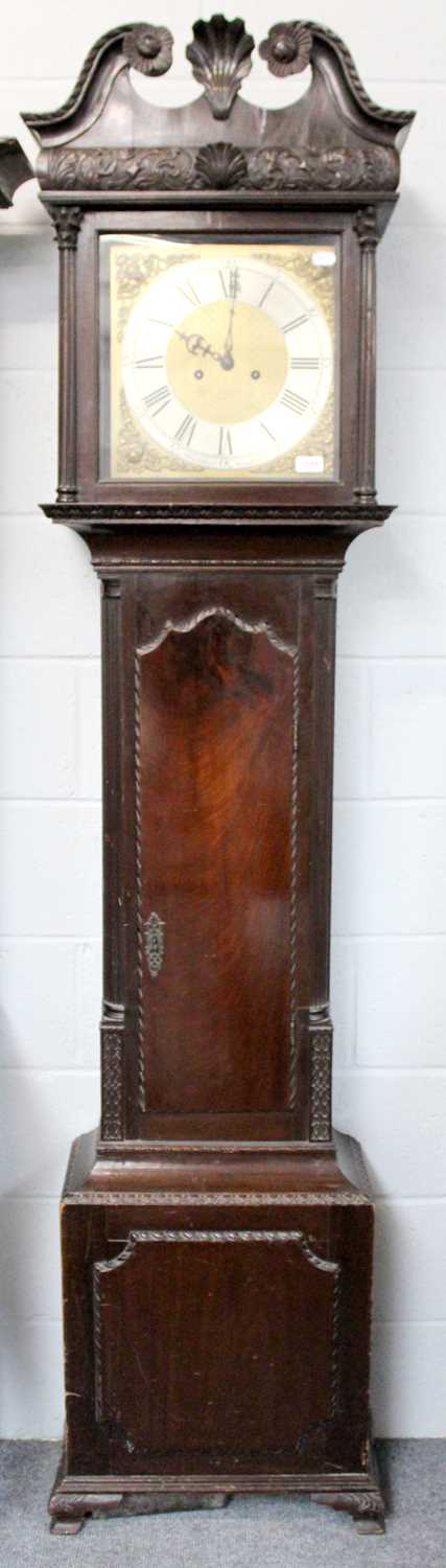 A Mahogany Eight Day Longcase Clock, the later dial bearing later inscription "Whittaker,