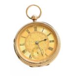 A 9 Carat Gold Open Faced Pocket Watch