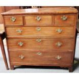A Late George III Mahogany Straight Front Chest of Three Short, and three graduated drawers, 103cm
