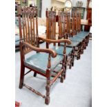 A Set of Seven Carved Oak High-Backed Dining Chairs, in 17th century Style, including one carver (