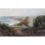 J W Knowles (19th Century) ''View from Lyth Hill, Whitby'' Signed oil on canvas, 29cm by 46cm