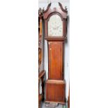 An Oak Eight Day Longcase Clock, 13 inch arch painted dial, indistinctly signed, possibly later
