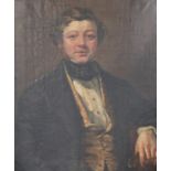 British School (19th Century) Portrait of a gentleman, wearing a gold waistcoat and a dark coat