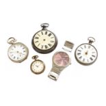 A Silver Pair Cased Verge Pocket Watch, chain fusee movement signed GC Hatton, Lancaster, both cases