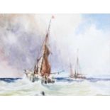 Andrew D Barlow (20th Century) ''Old Time Fishing Boats'' Signed watercolour, together with two