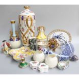 A Collection of British and Continental Porcelain, including a large Vienna vase, Limoges example,