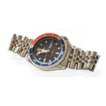A Steel Automatic Day/Date Seiko ''Pepsi'' Bezel Centre Seconds Divers Wristwatch, ref: 6309 - 729A,