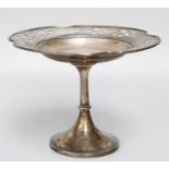 A George V Silver Pedestal Bowl, by Fenton Brothers Ltd., Sheffield, 1921, with pierced shaped