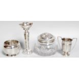 Four Assorted Silver Items, comprising a sugar-bowl, with gadrooned border, by Mappin and Webb,