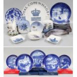 Royal Copenhagen, including: Collectors Plates, Bowls, Pin Trays, A Salmon, Birds and Vases (qty)