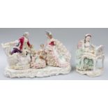 Two German Porcelain Figure Groups On both items with slight losses to the lace, otherwise in