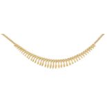 A 9 Carat Gold Fringe Necklace, length 45.5cm Damage to one link. Gross weight 11.0 grams.