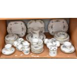 A Shelley Chelsea Pattern Teaset, including a pair of bread and butter plates, 12 cups, saucers