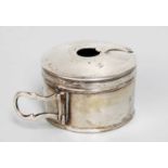 A George III Silver Bougie-Box, Apparently Unmarked, Circa 1810, plain circular and with hinged loop