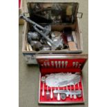 A Box of Mainly Silver and Silver Plate, including a pair of silver plated Corinthian column table