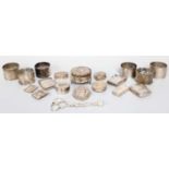 A Collection of Assorted Silver, including various vesta-cases; three pairs of napkin-rings; a