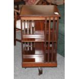 An Edwardian Mahogany Revolving Bookcase, 49cm by 49cm by 88cm