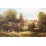 British School (19th Century) "Cottage at Dale" Oil on canvas, signed and inscribed to stretcher