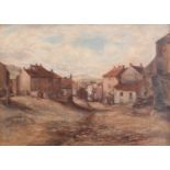 British School (19th Century) Study of a Dales? village Oil on canvas, 40cm by 55cm