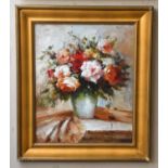 T Alexander (20th/21st century) Still life of roses Signed, oil on canvas, together with four