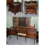 A Mahogany Stag Furniture Dressing Table, 152cm by 47cm by 72cm; together with a pair of matching