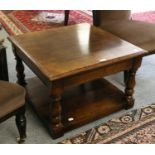 A Titchmarsh & Goodwin Oak Coffee Table, fitted with a drawer, 70cm by 70cm by 46cm