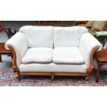 A Modern Scroll End Sofa, two seater, 164cm