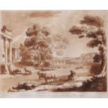 Earlom after Claude Lorrain (1600-1682) Cattle crossing a river Mezzotint and etching, together with