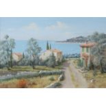 D C Francois ''Bois du Bologne'' Signed oil on board; together with a pair of Continental coastal