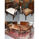 A Victorian Mahogany Draw Leaf Dining Table, on later casters with two additional leaves, 260cm by