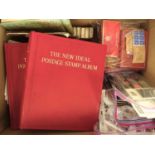 Large Box of Various Philatelic Items including 'New Ideal' albums for foreign countries A-J and K-Z
