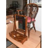 A 19th Century Elm Wheel Back Windsor Armchair; together with a George III mahogany dressing table