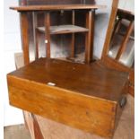 A 1920s Oak Occasional Table, 83cm 45cm 57cm; together with a similar Oak Box, 64cm by 39cm by