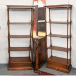 A Pair of Reproduction Mahogany Four-Tier Whatnots, each 71cm by 33cm by 178cm (2)