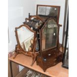 Five 19th Century Mahogany Dressing Table Mirrors; together with carved oak wall sconce in the