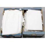 Assorted White Linen and Other Items, comprising cream damask linen table cloths of similar floral